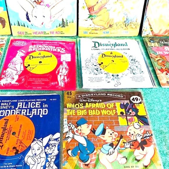11 Musical STORY LP 45 RPM Walt Disney Disney Land Record Bambi Snow White Peter - Picture 7 of 10